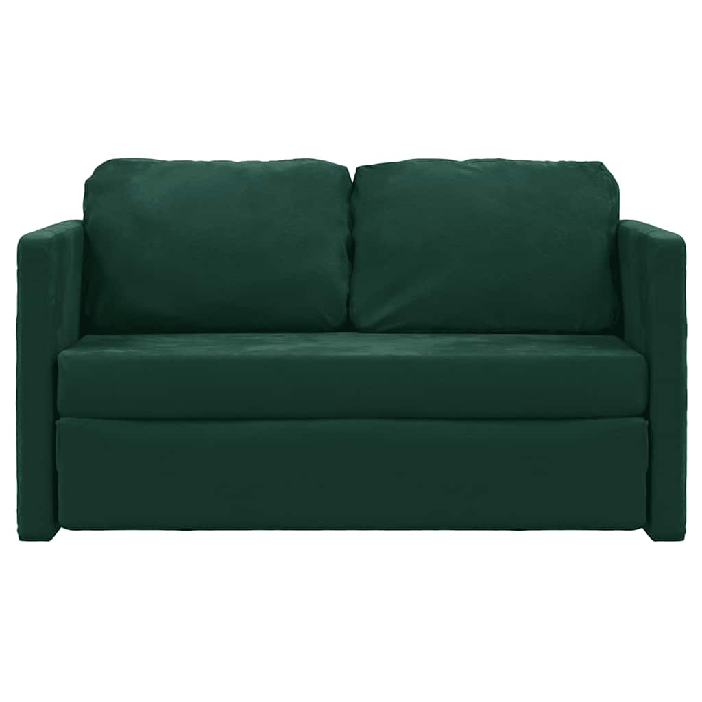 Bodensofa mit Schlaffunktion Dunkelgrün 122x204x55 cm Samt