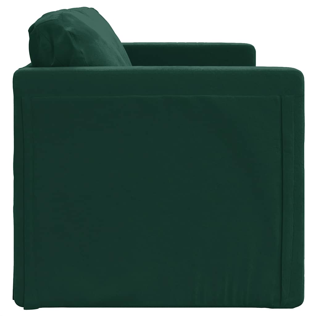 Bodensofa mit Schlaffunktion Dunkelgrün 122x204x55 cm Samt