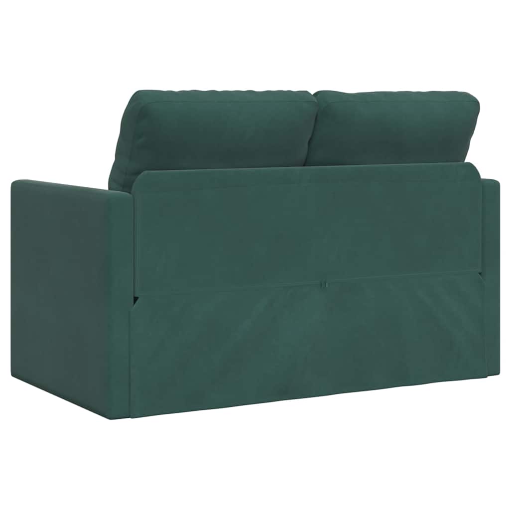 Bodensofa mit Schlaffunktion Dunkelgrün 122x204x55 cm Samt