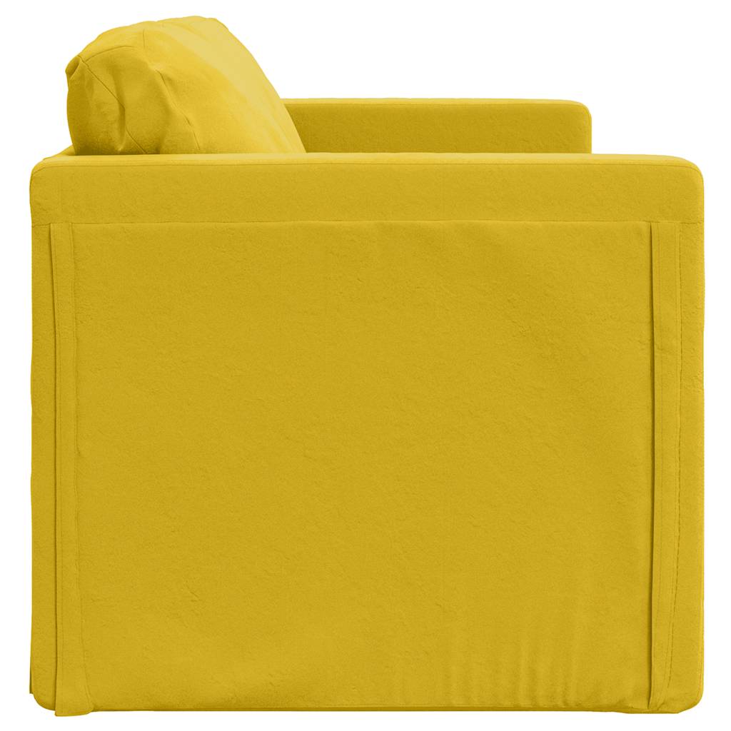 Bodensofa mit Schlaffunktion Dunkelgelb 122x204x55 cm Samt
