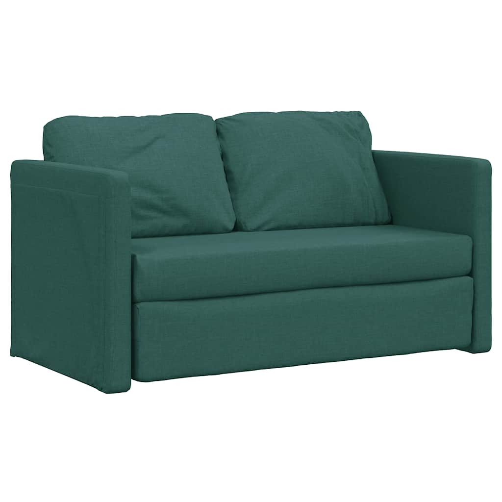 Bodensofa mit Schlaffunktion Dunkelgrün 112x174x55 cm Stoff