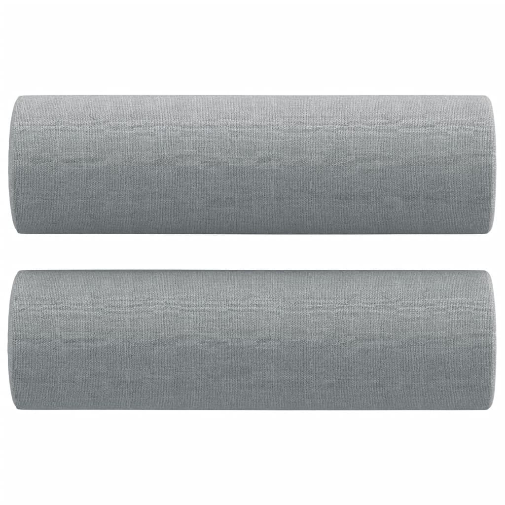 3-Sitzer-Sofa mit Zierkissen Hellgrau 180 cm Stoff