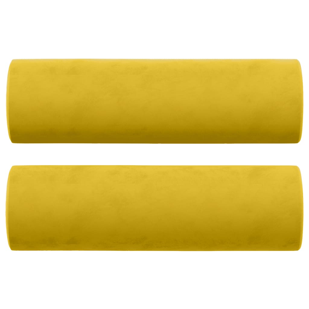 2-Sitzer-Sofa mit Zierkissen Gelb 120 cm Samt