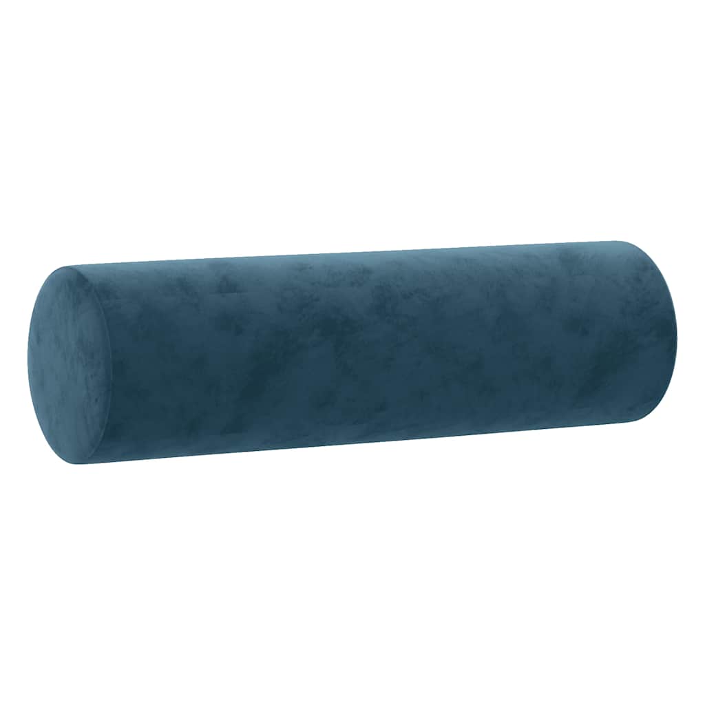 2-Sitzer-Sofa mit Zierkissen Blau 120 cm Samt