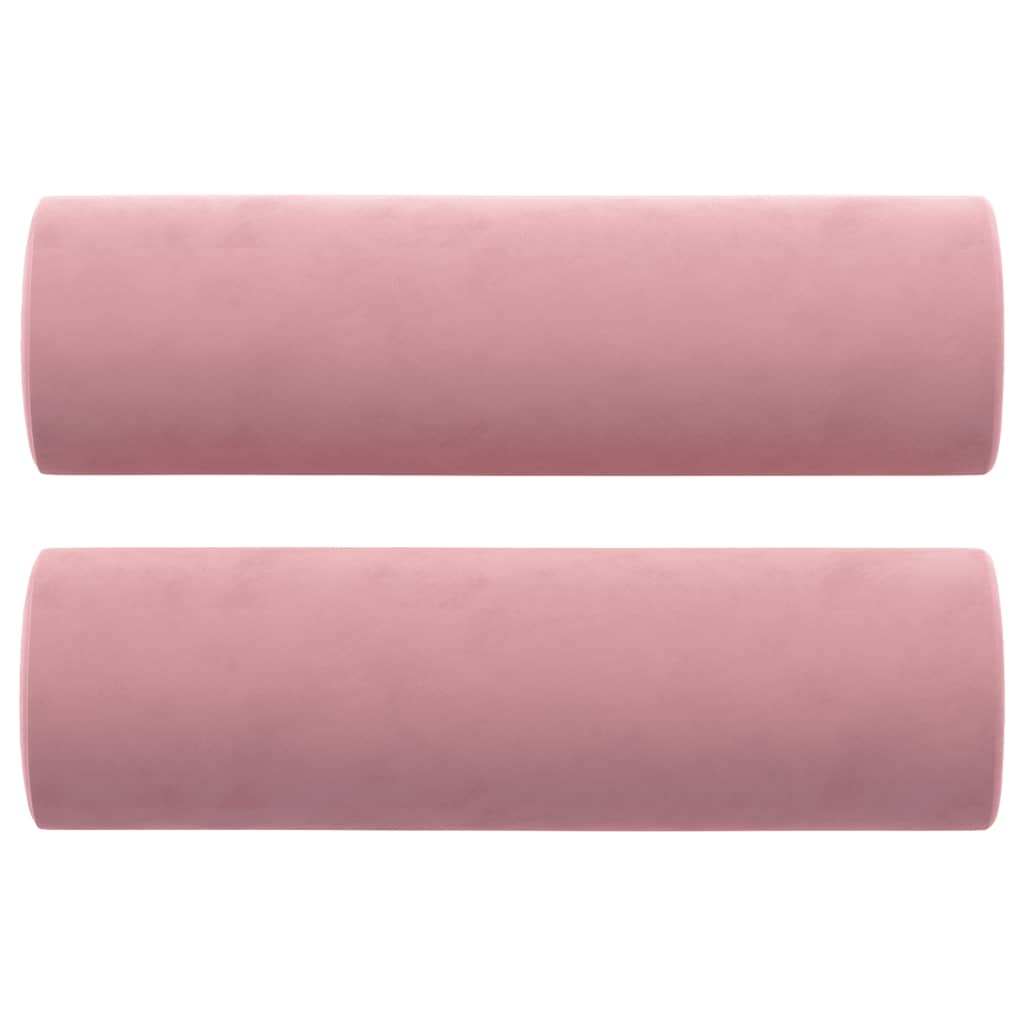 2-Sitzer-Sofa mit Zierkissen Rosa 140 cm Samt