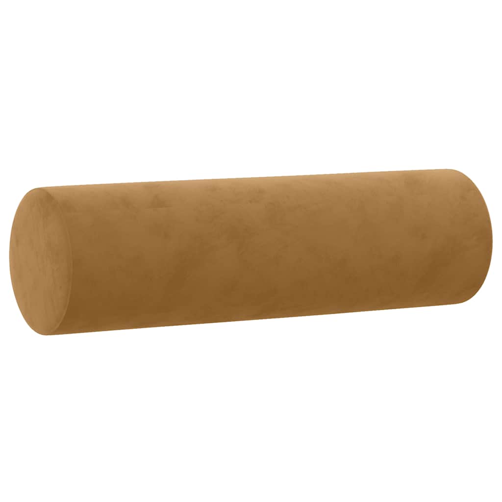 2-Sitzer-Sofa mit Zierkissen Braun 140 cm Samt