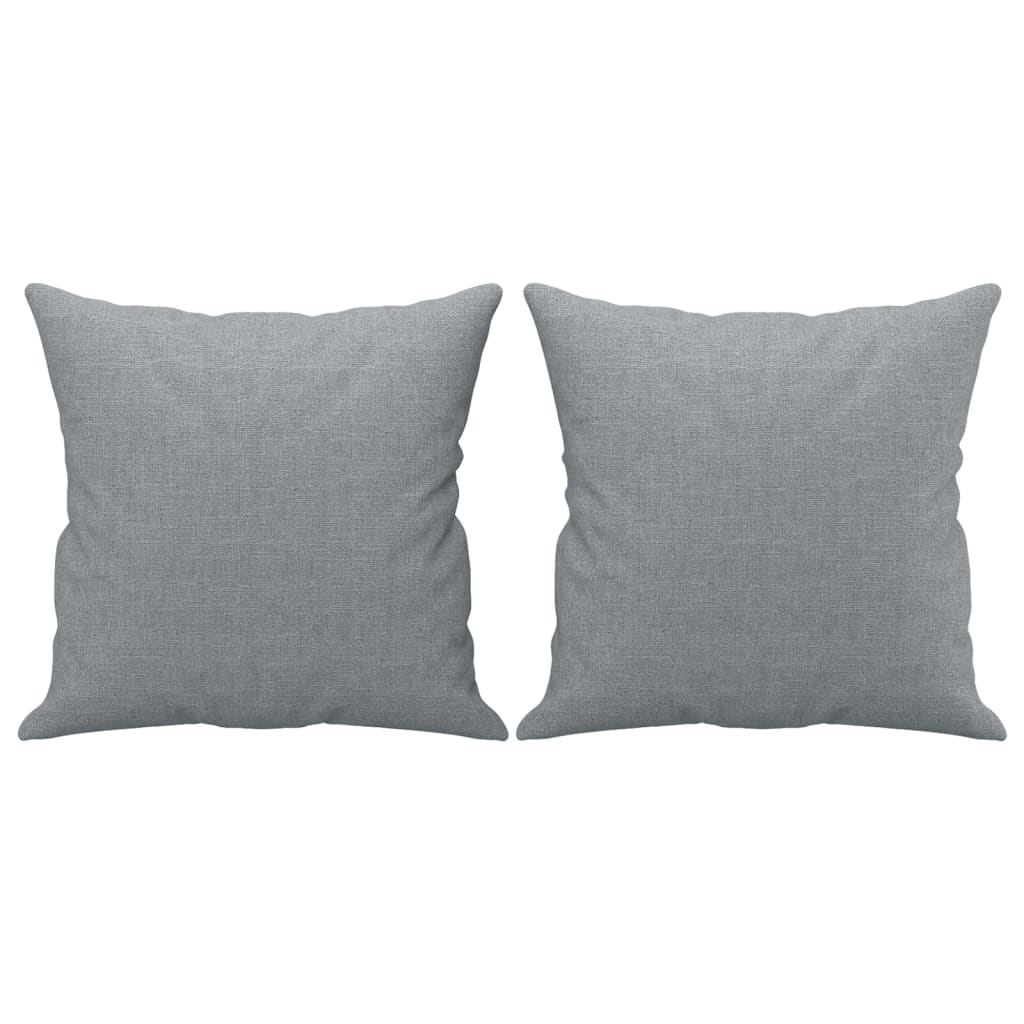 2-Sitzer-Sofa mit Zierkissen Hellgrau 140 cm Stoff