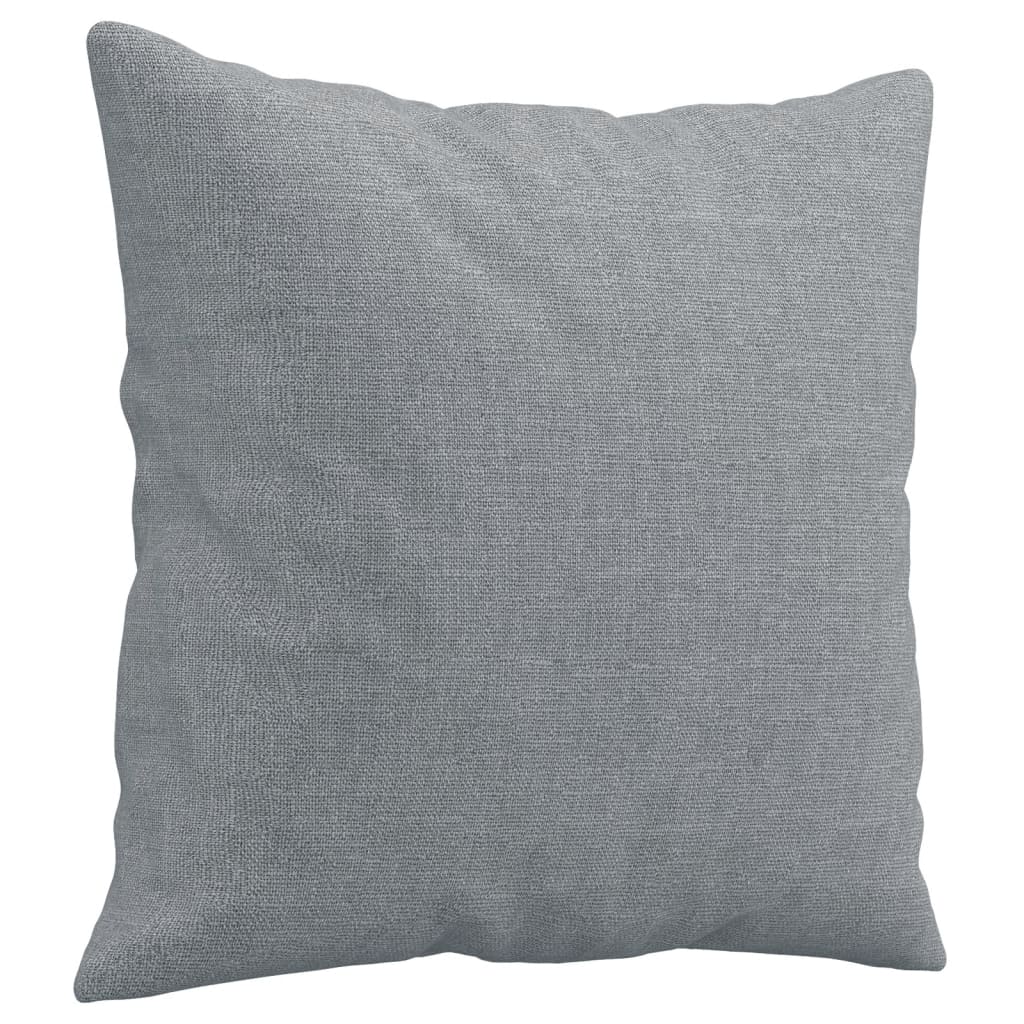 2-Sitzer-Sofa mit Zierkissen Hellgrau 140 cm Stoff