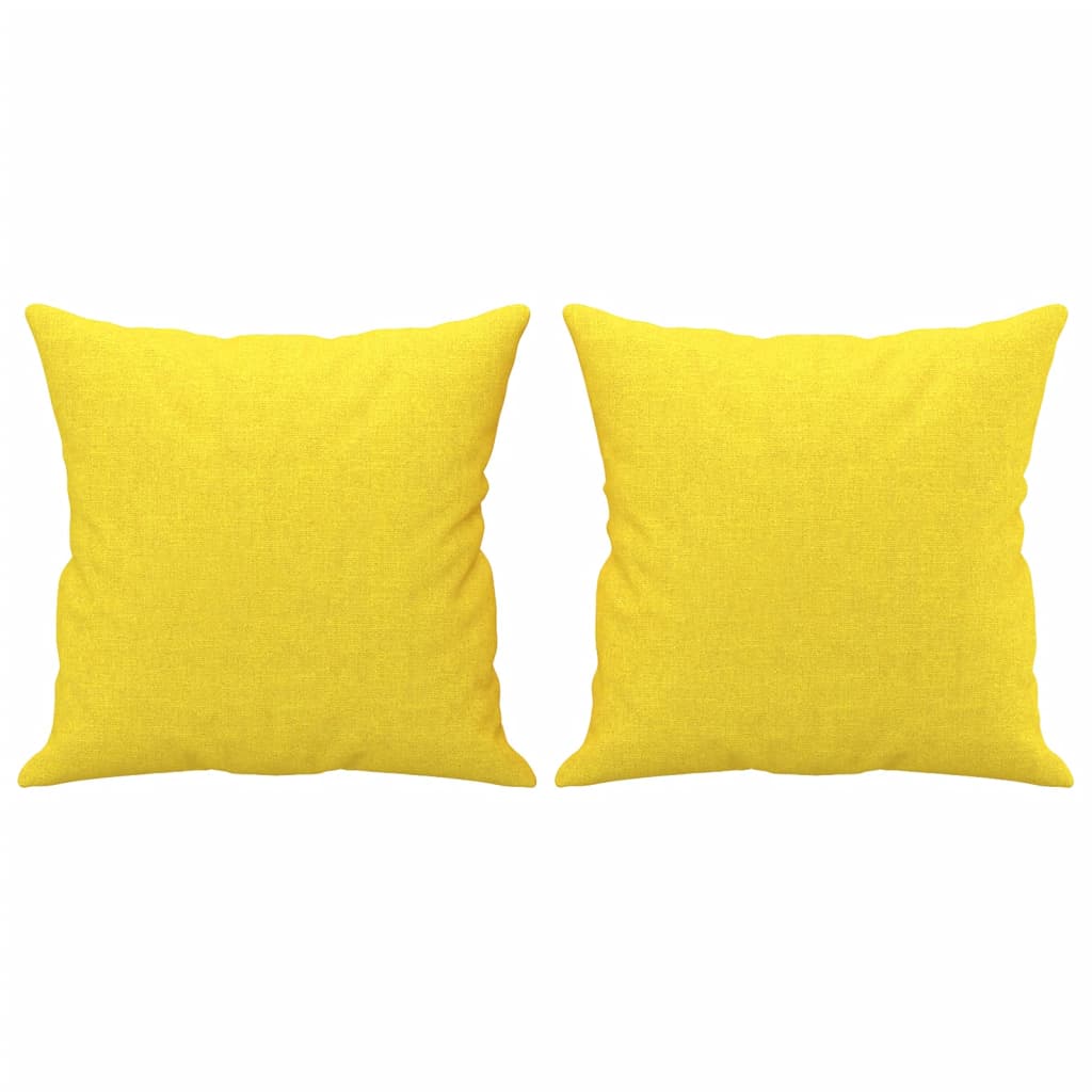 3-Sitzer-Sofa mit Zierkissen Hellgelb 180 cm Stoff