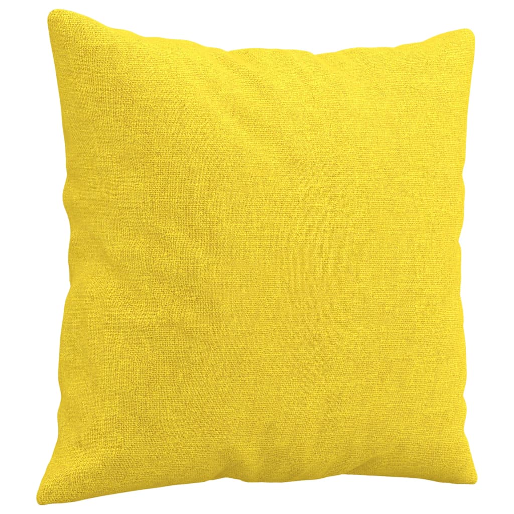 3-Sitzer-Sofa mit Zierkissen Hellgelb 180 cm Stoff