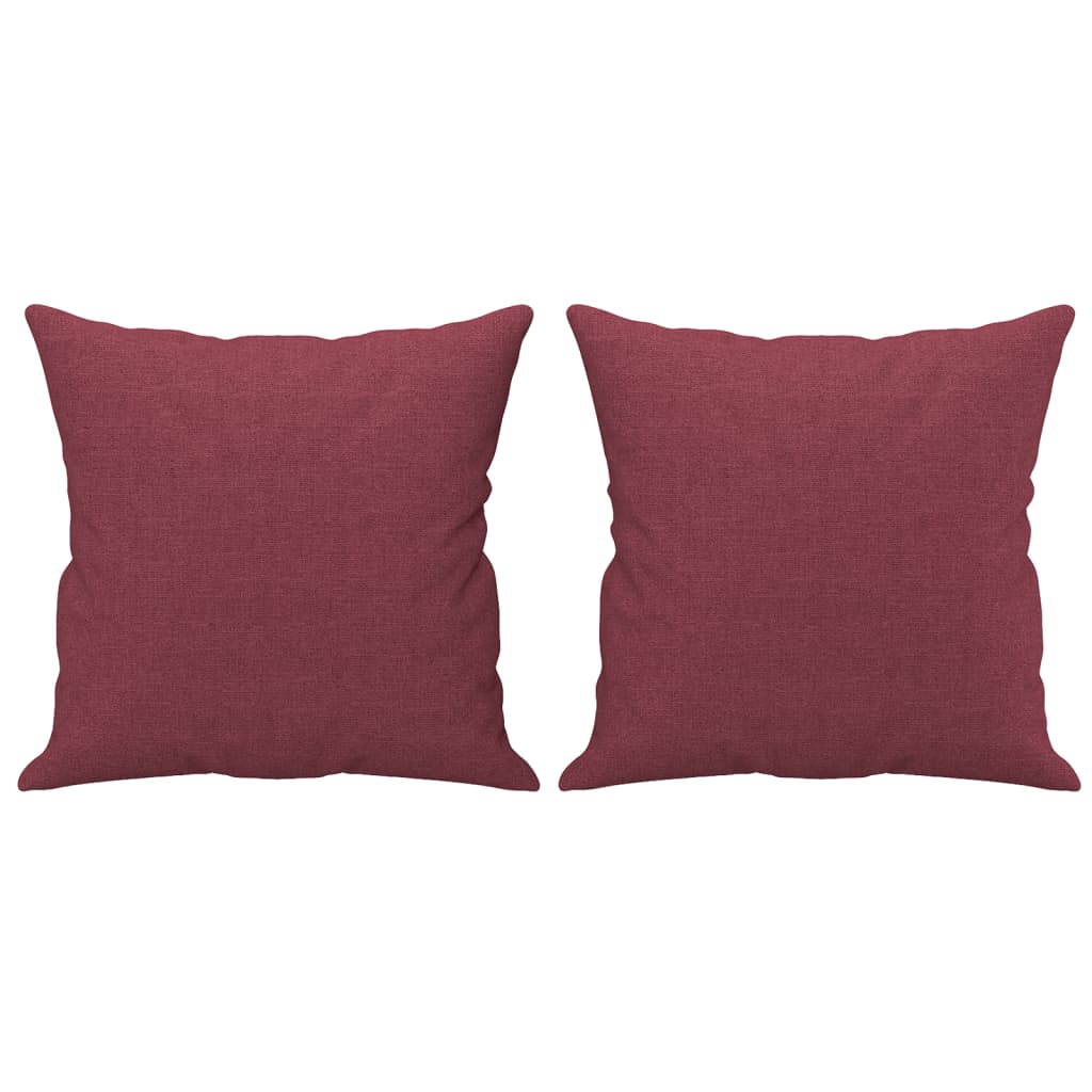 3-Sitzer-Sofa mit Zierkissen Weinrot 180 cm Stoff