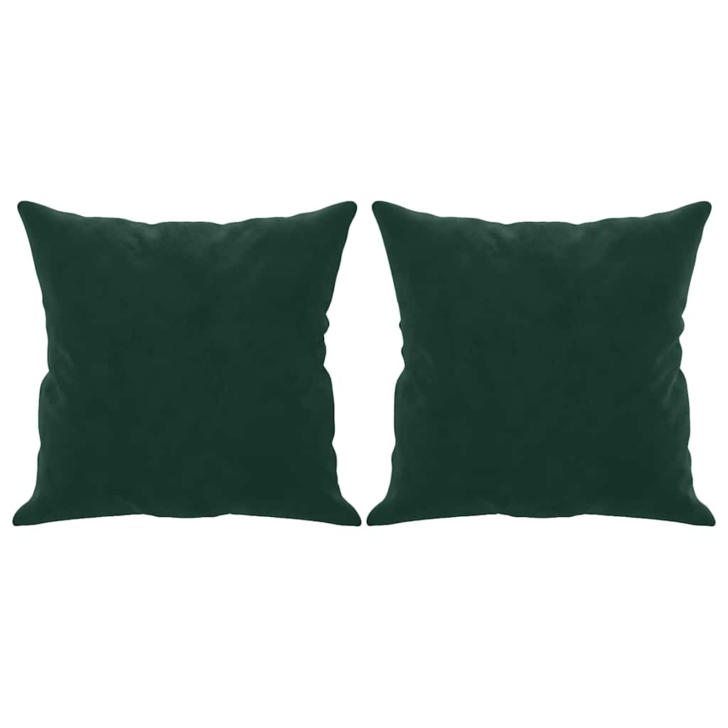 2-Sitzer-Sofa mit Zierkissen Dunkelgrün 120 cm Samt