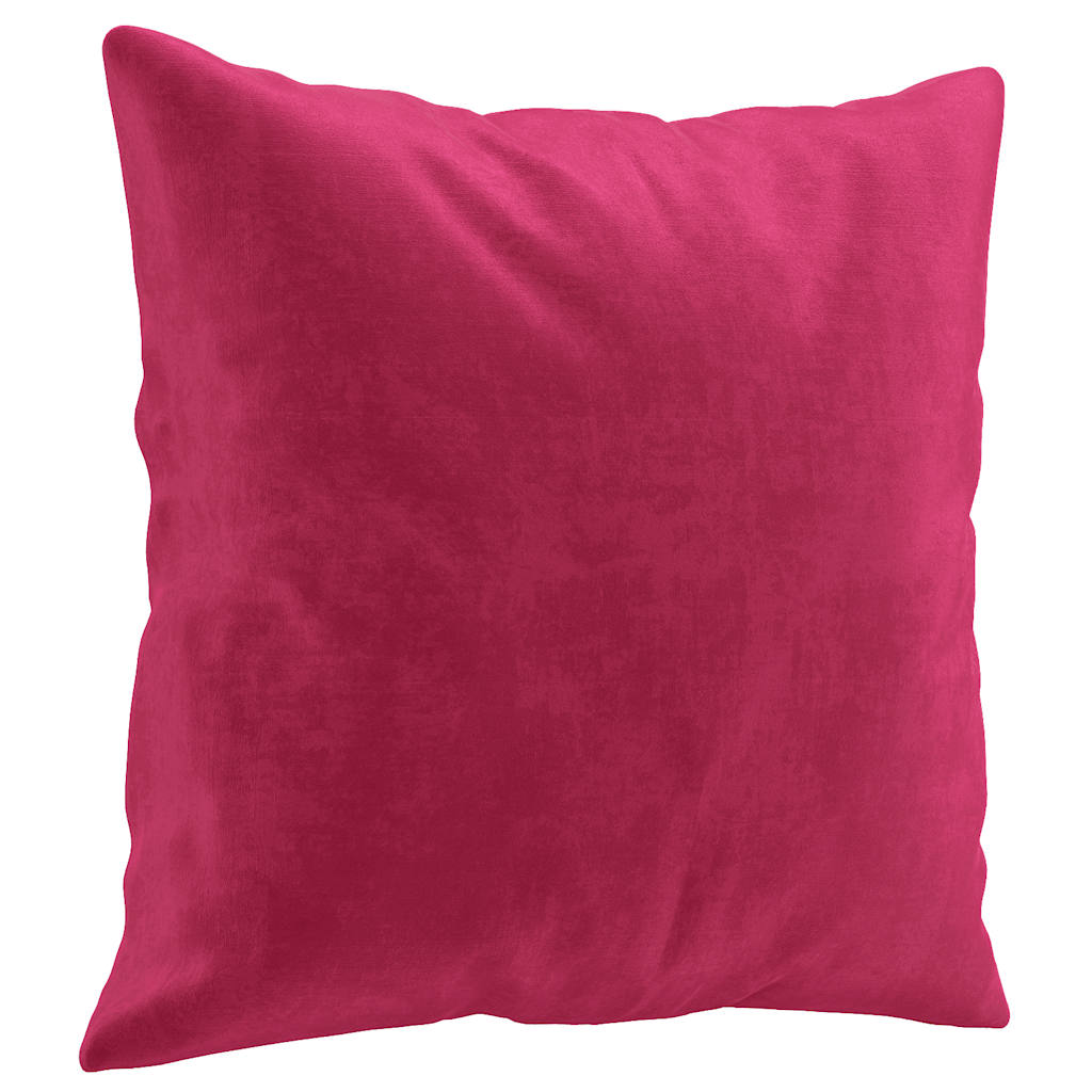 2-Sitzer-Sofa mit Zierkissen Weinrot 120 cm Samt