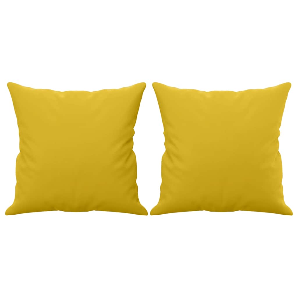 2-Sitzer-Sofa mit Zierkissen Gelb 120 cm Samt