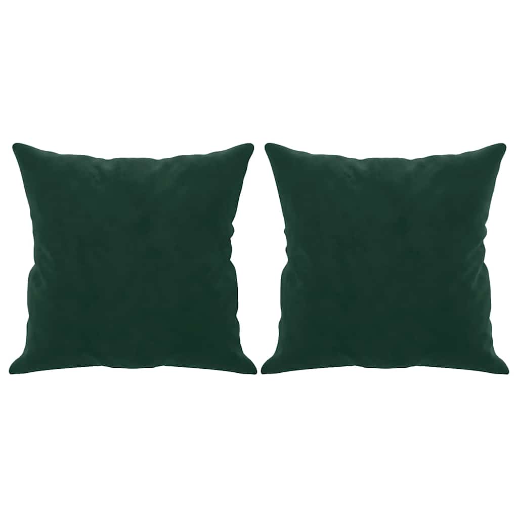 2-Sitzer-Sofa mit Zierkissen Dunkelgrün 140 cm Samt