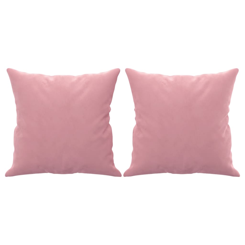 2-Sitzer-Sofa mit Zierkissen Rosa 140 cm Samt