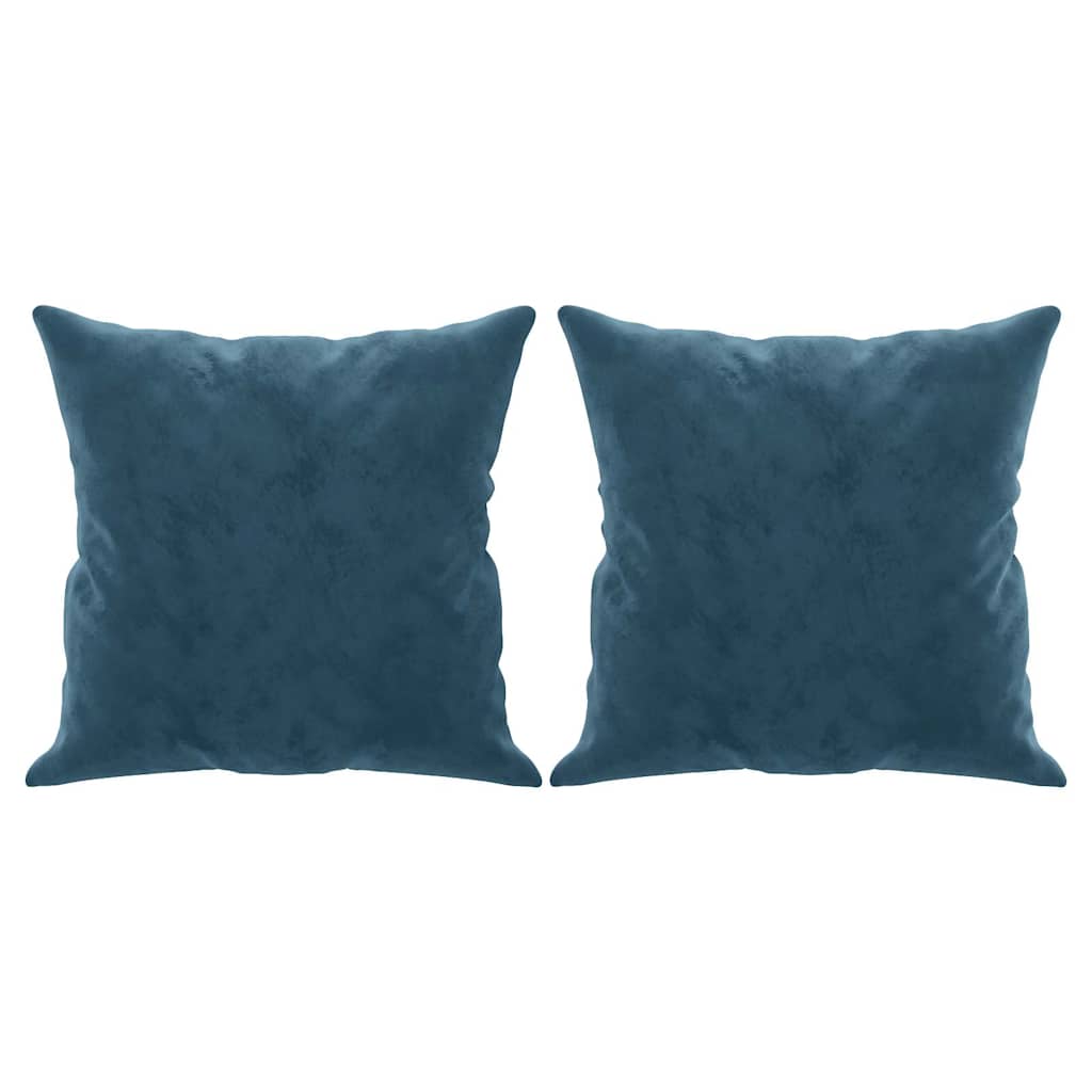 2-Sitzer-Sofa mit Zierkissen Blau 140 cm Samt