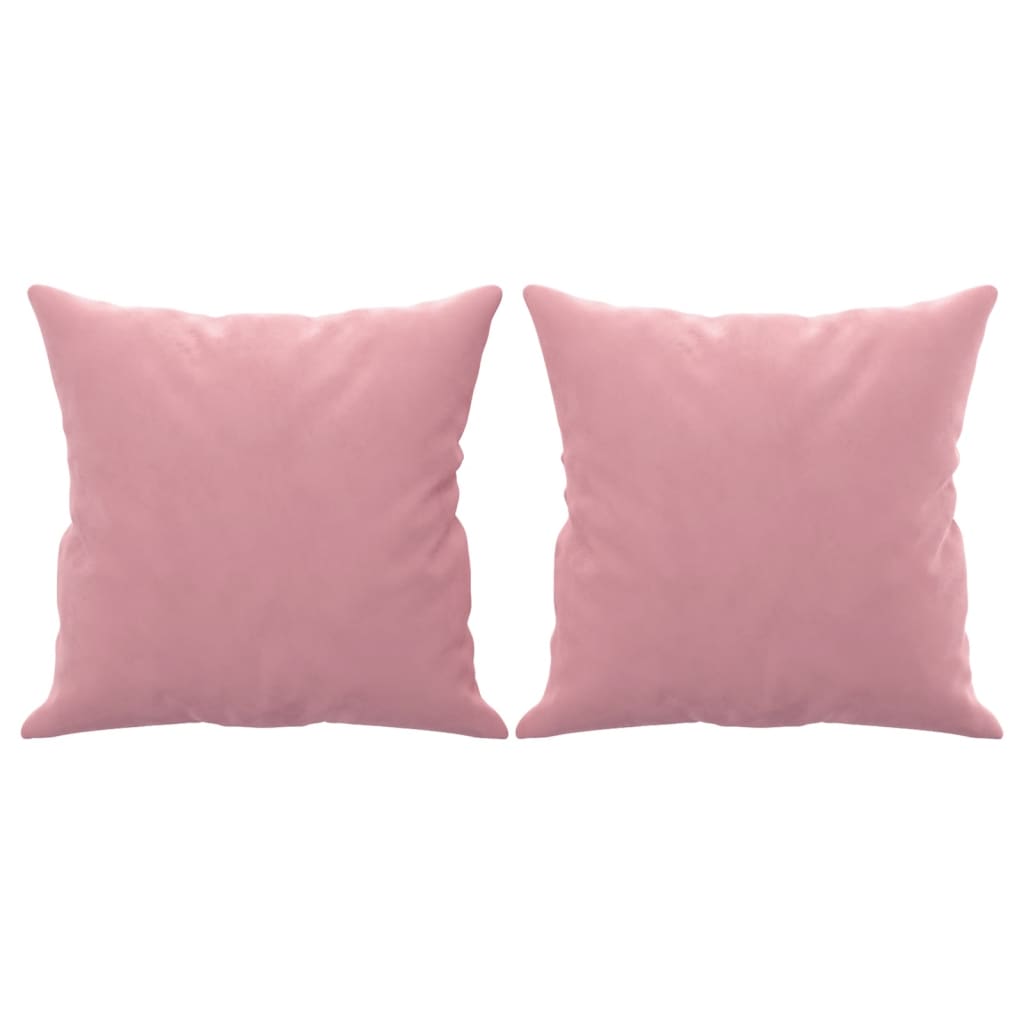 3-Sitzer-Sofa mit Zierkissen Rosa 180 cm Samt