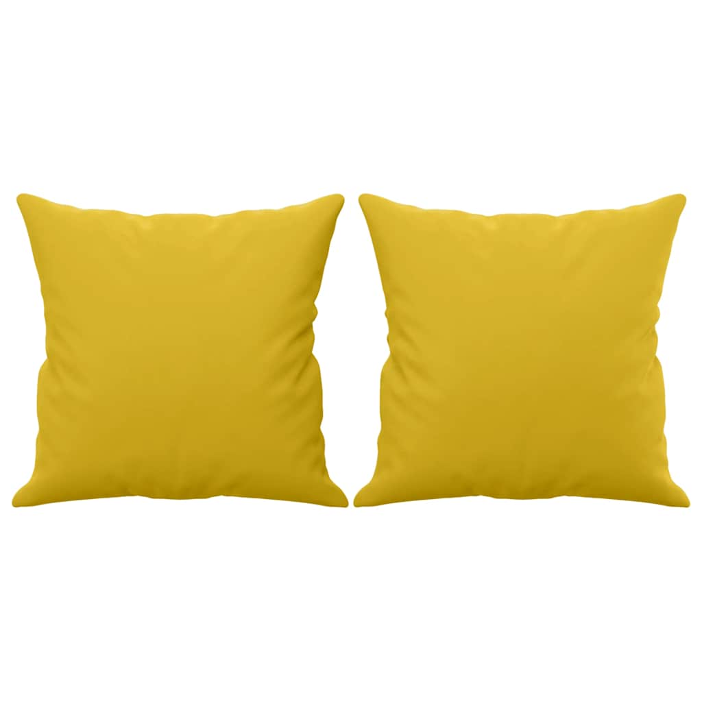 3-Sitzer-Sofa mit Zierkissen Gelb 180 cm Samt
