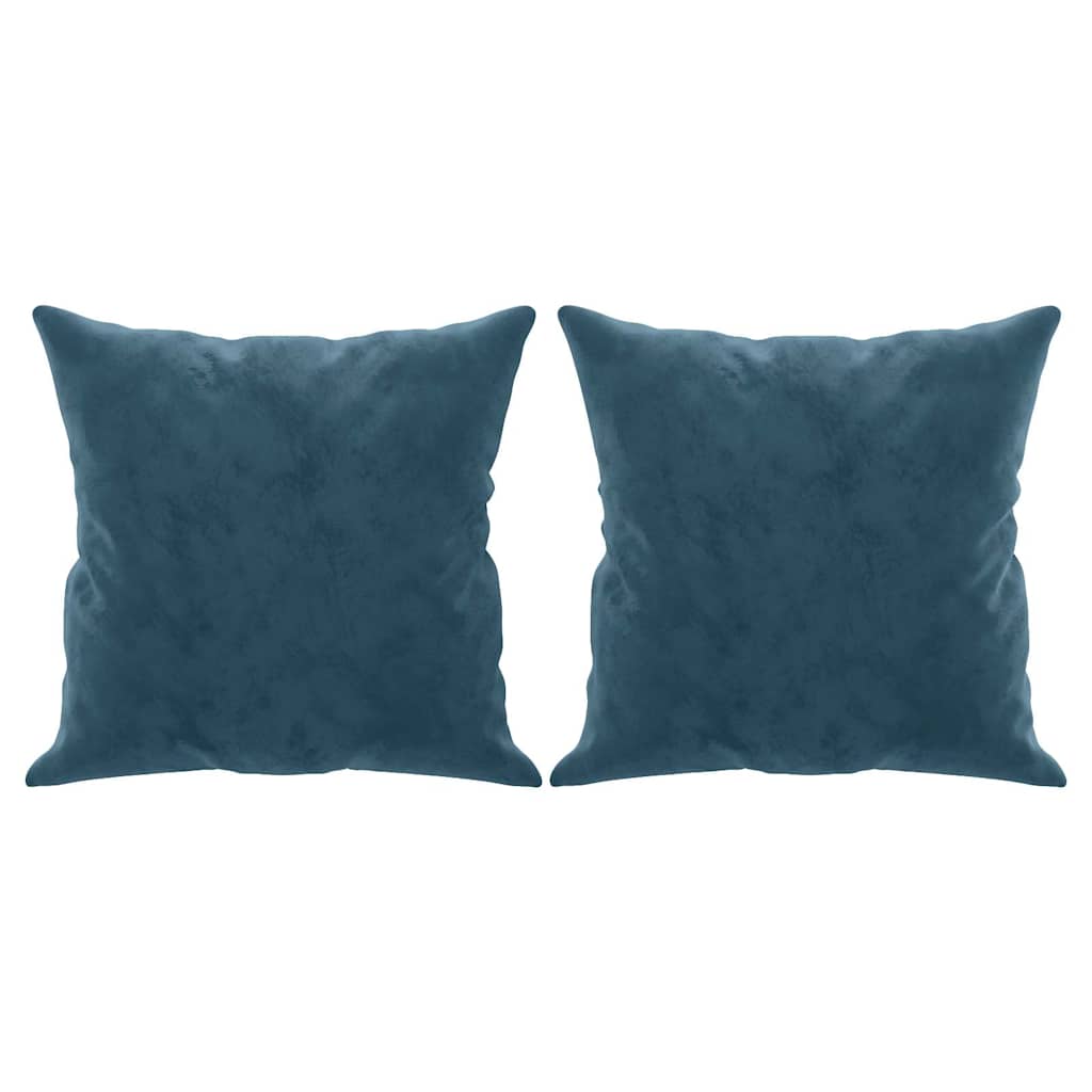 3-Sitzer-Sofa mit Zierkissen Blau 180 cm Samt