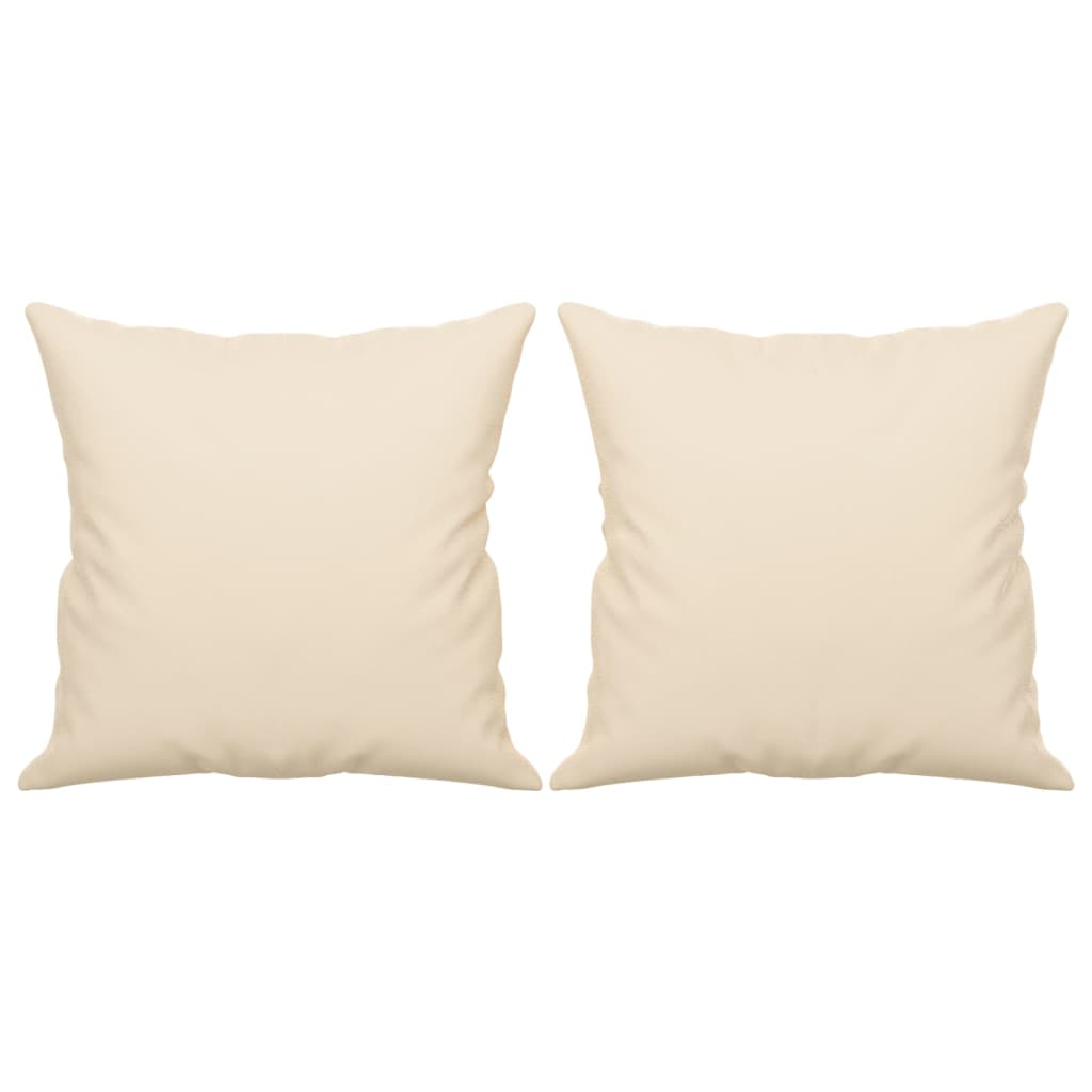2-Sitzer-Sofa mit Kissen Beige 140 cm Mikrofasergewebe