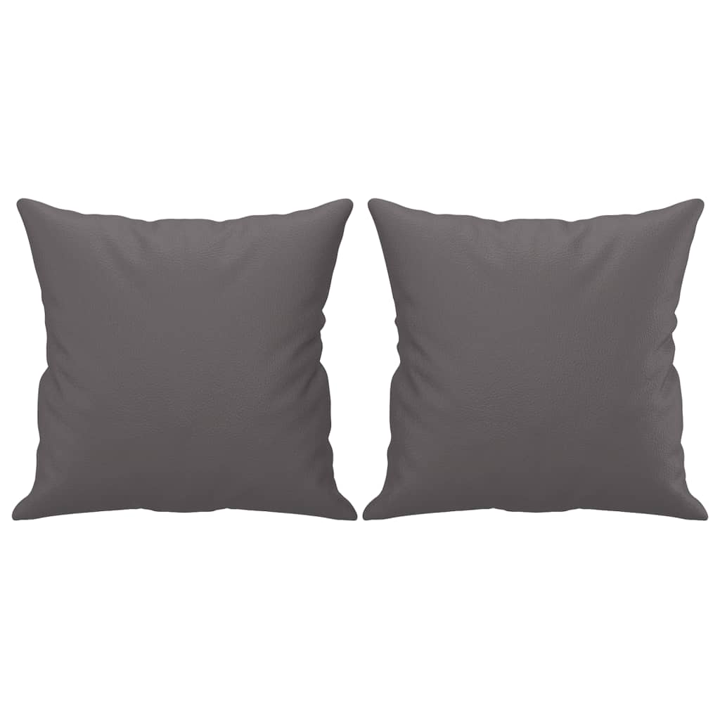 2-Sitzer-Sofa mit Zierkissen Grau 120 cm Kunstleder