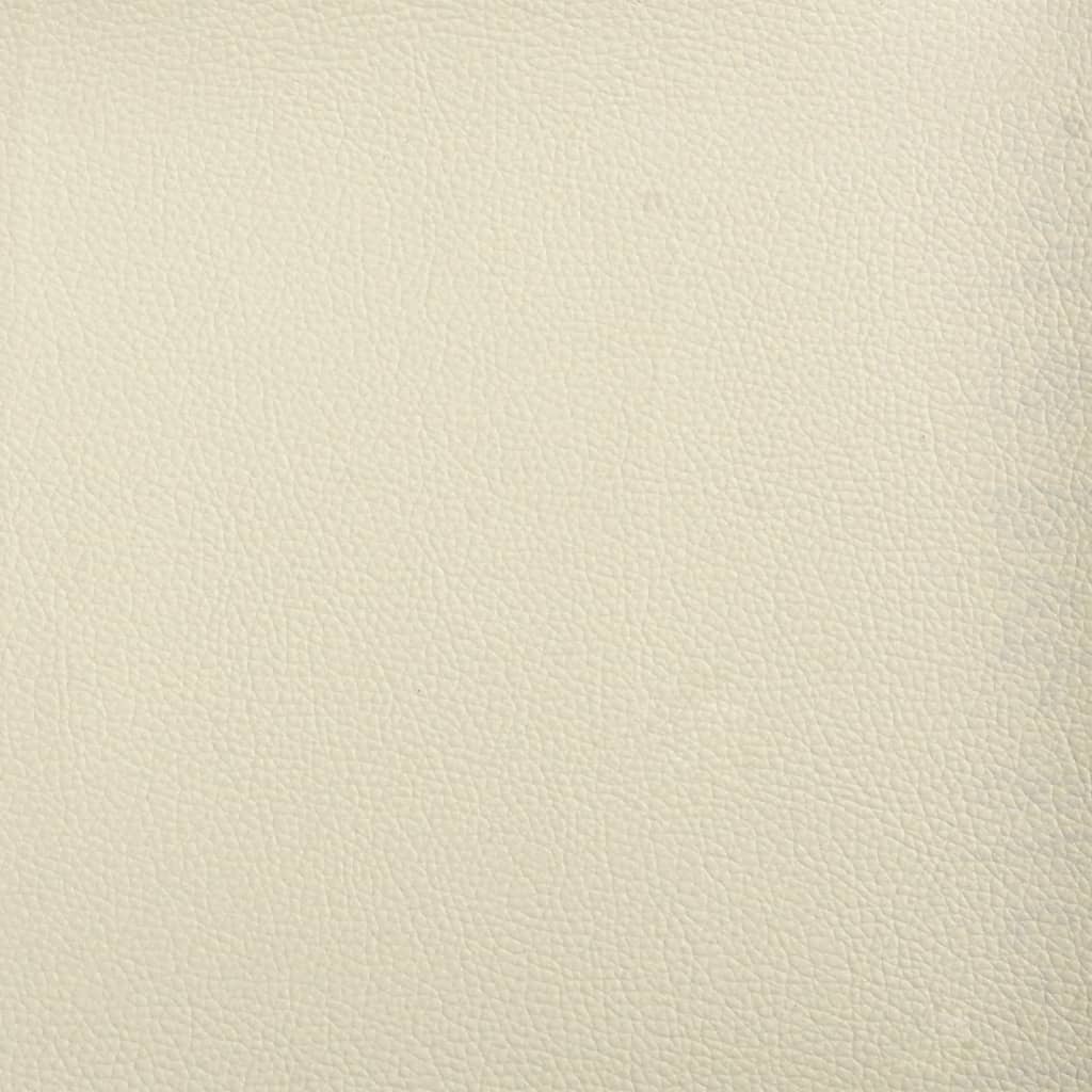 Sessel mit Hocker Creme 60 cm Kunstleder