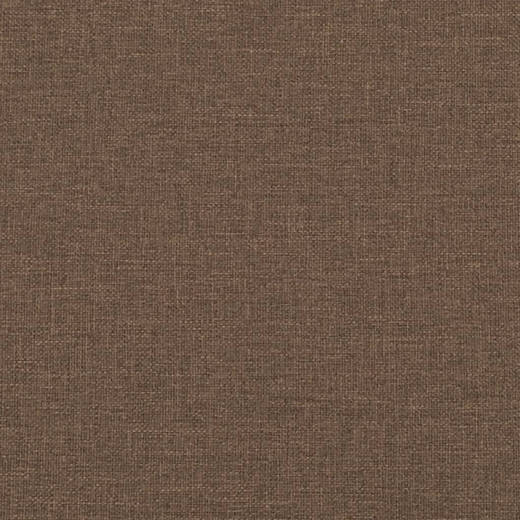 3-Sitzer-Sofa mit Hocker Braun 180 cm Stoff