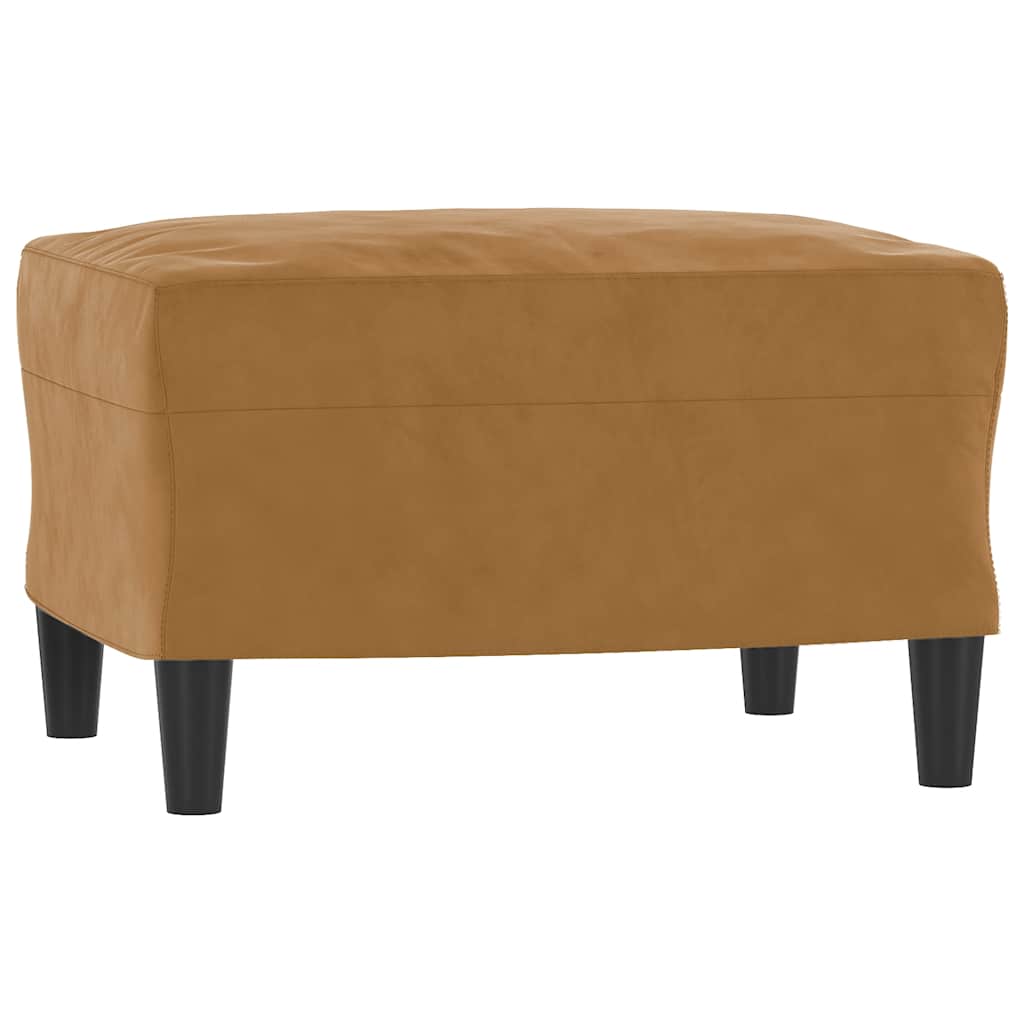 Sessel mit Hocker Braun 60 cm Samt