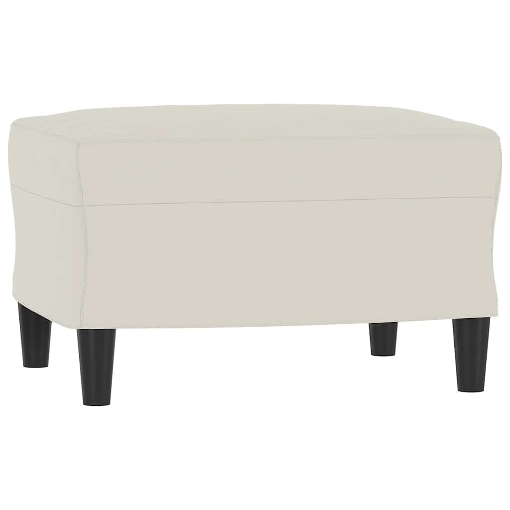 Sessel mit Hocker Creme 60 cm Samt