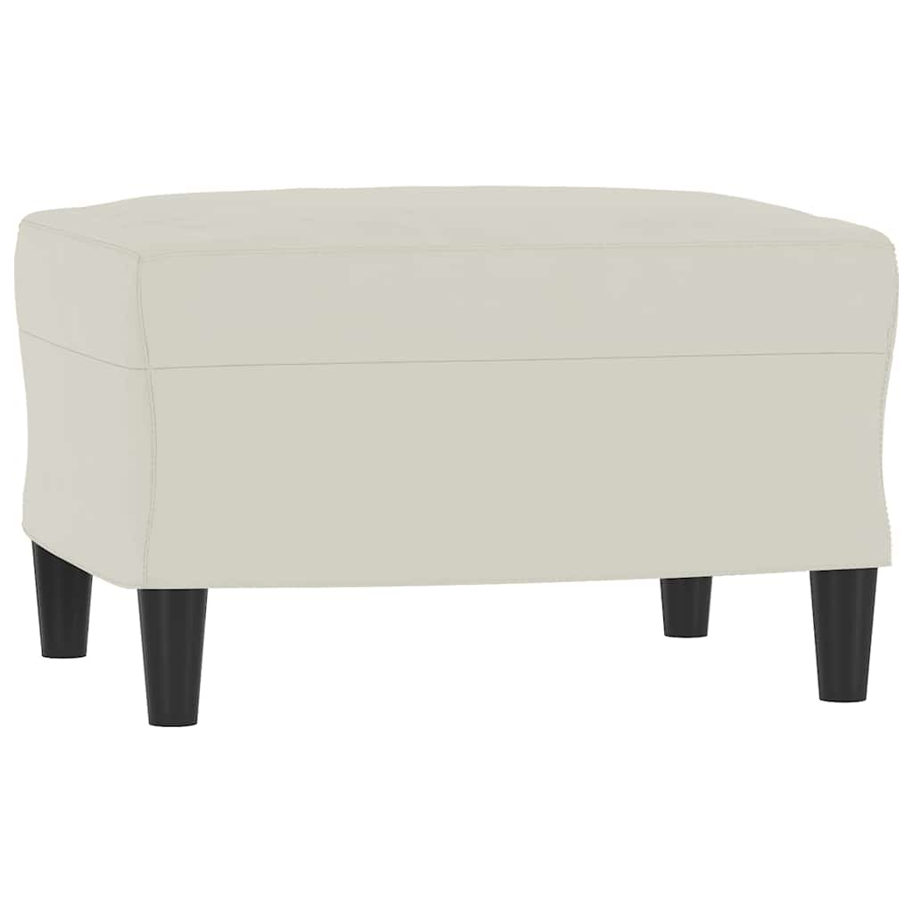 3-Sitzer-Sofa mit Hocker Creme 180 cm Samt