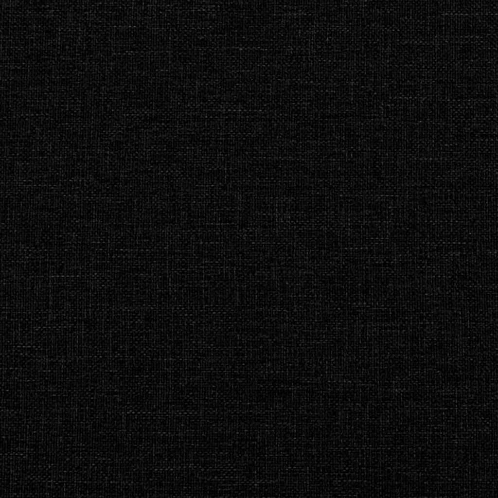 3-Sitzer-Sofa mit Hocker Schwarz 180 cm Stoff