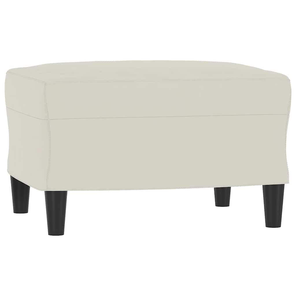Sessel mit Hocker Creme 60 cm Samt