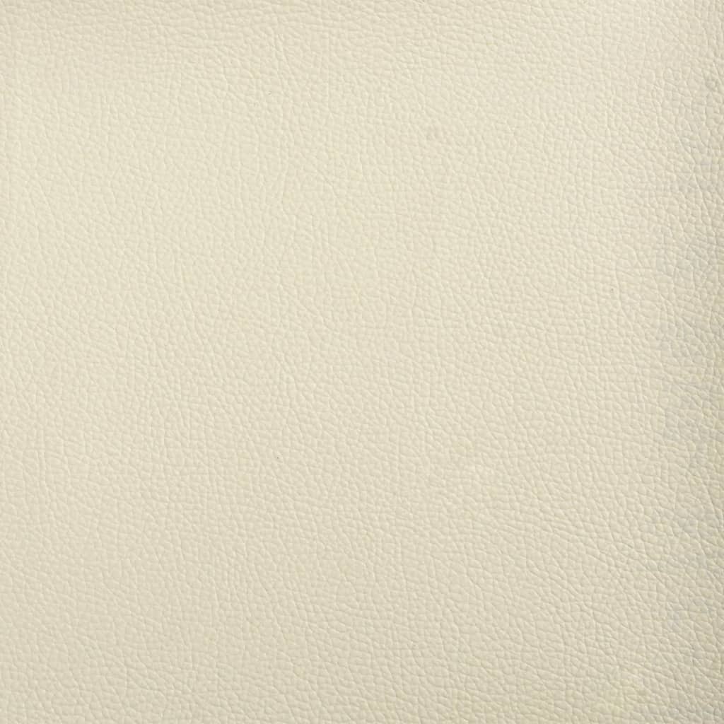 Sessel mit Hocker Creme 60 cm Kunstleder