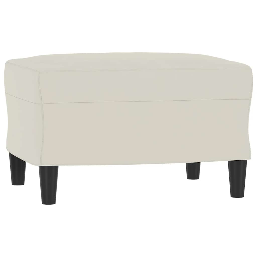 3-Sitzer-Sofa mit Hocker Creme 180 cm Samt