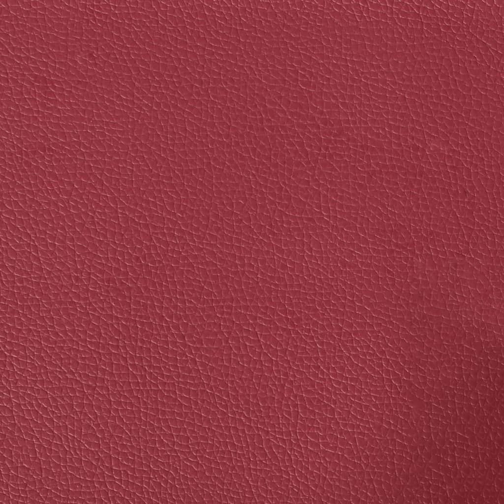 Sessel mit Hocker Weinrot 60 cm Kunstleder