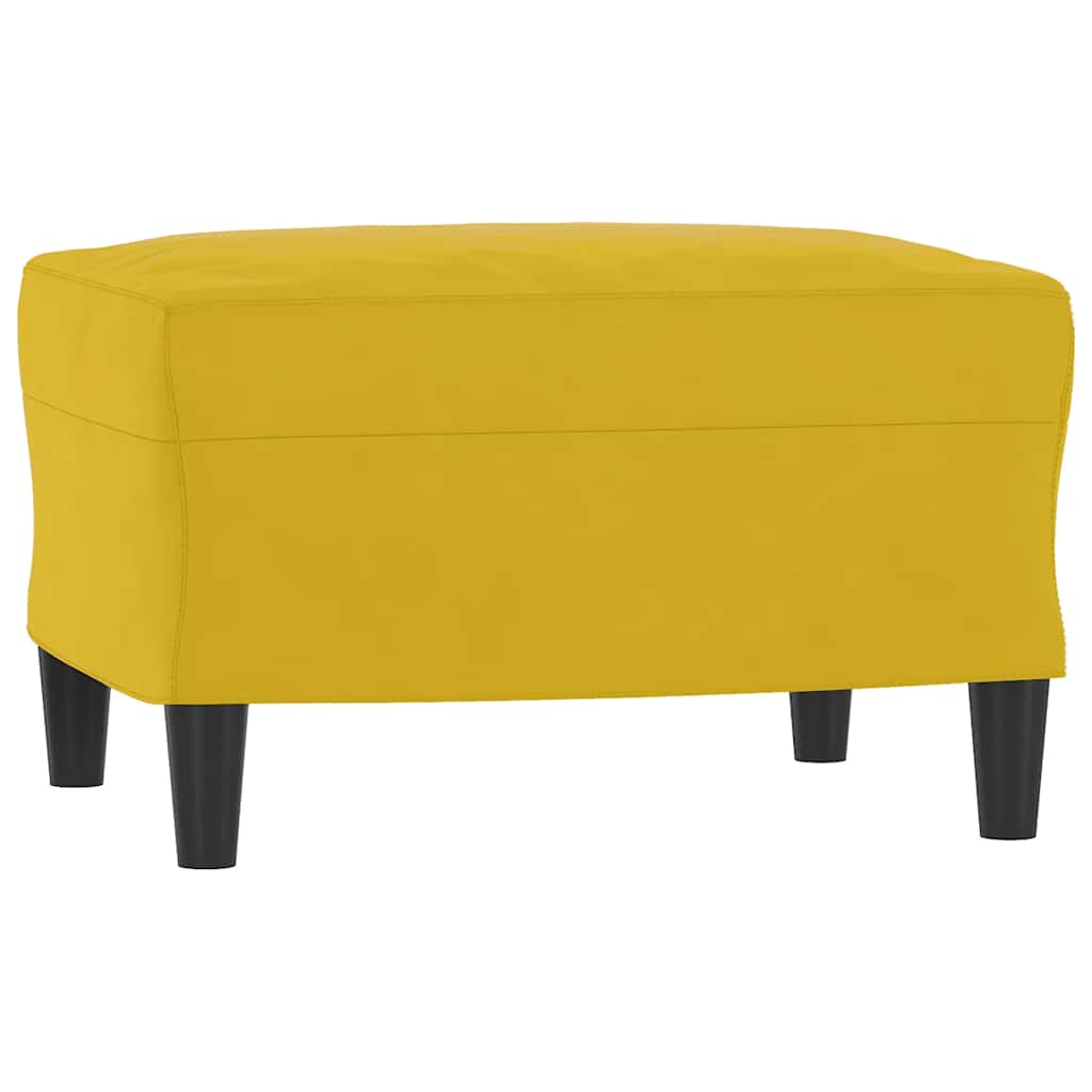 3-Sitzer-Sofa mit Hocker Gelb 180 cm Samt