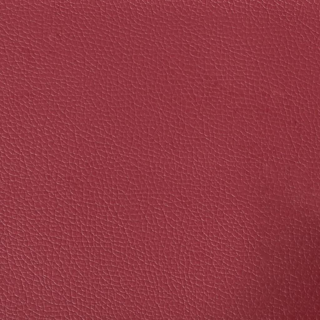 Sessel mit Hocker Weinrot 60 cm Kunstleder