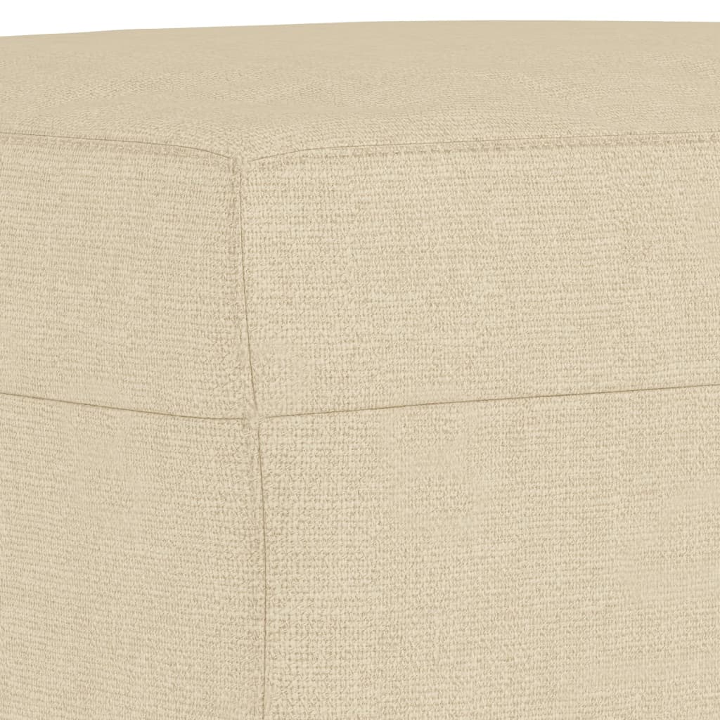 3-tlg. Sofagarnitur mit Kissen Creme Stoff
