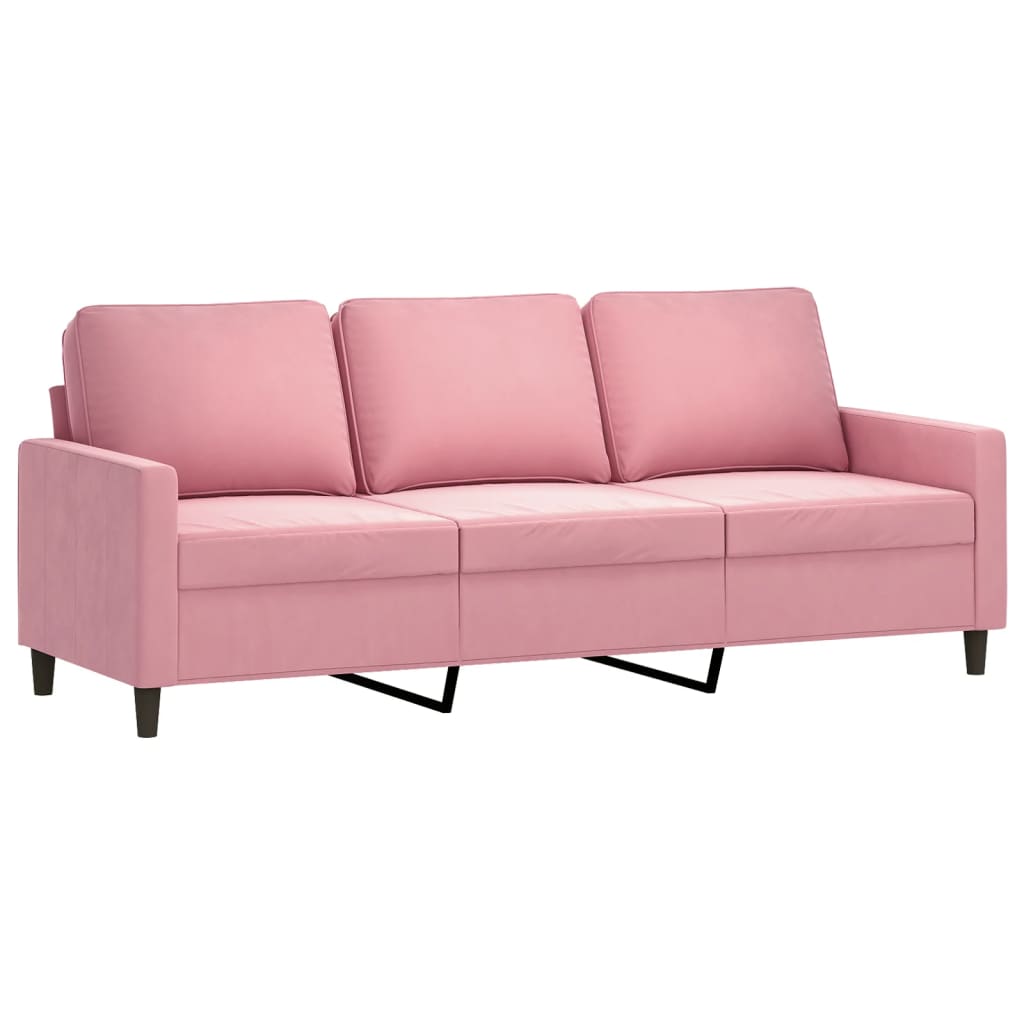 4-tlg. Sofagarnitur mit Kissen Rosa Samt