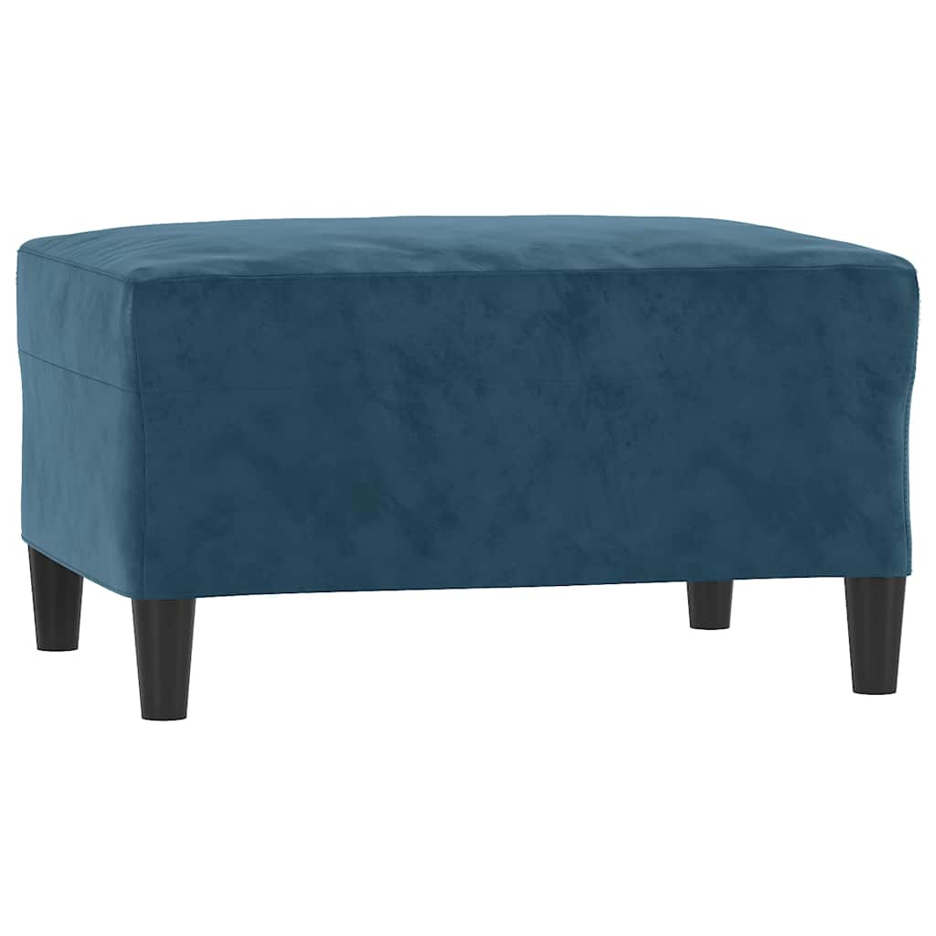 4-tlg. Sofagarnitur mit Kissen Blau Samt