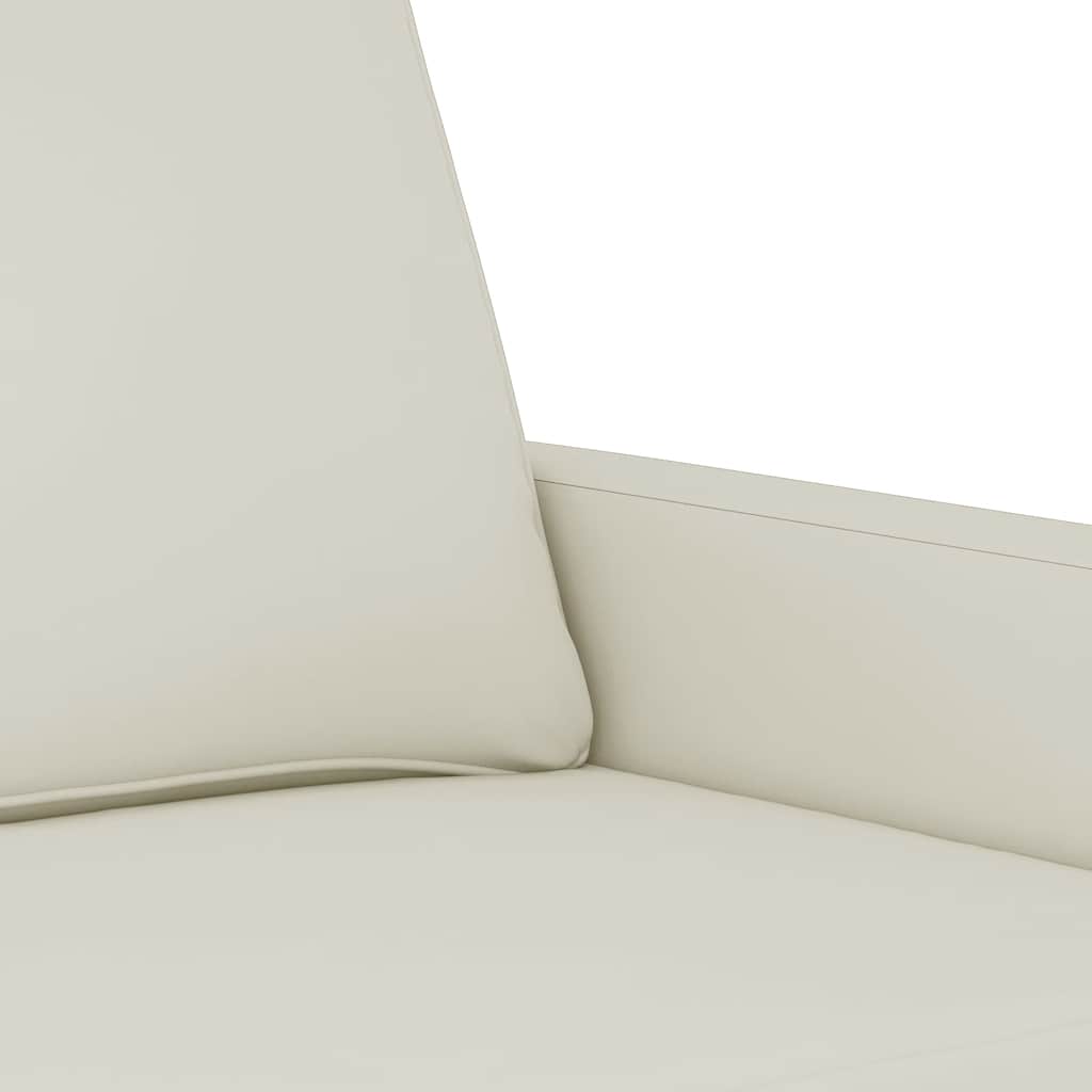 3-tlg. Sofagarnitur mit Kissen Creme Samt