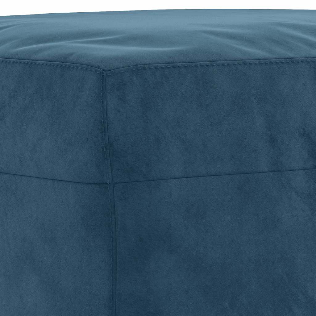 3-tlg. Sofagarnitur mit Kissen Blau Samt