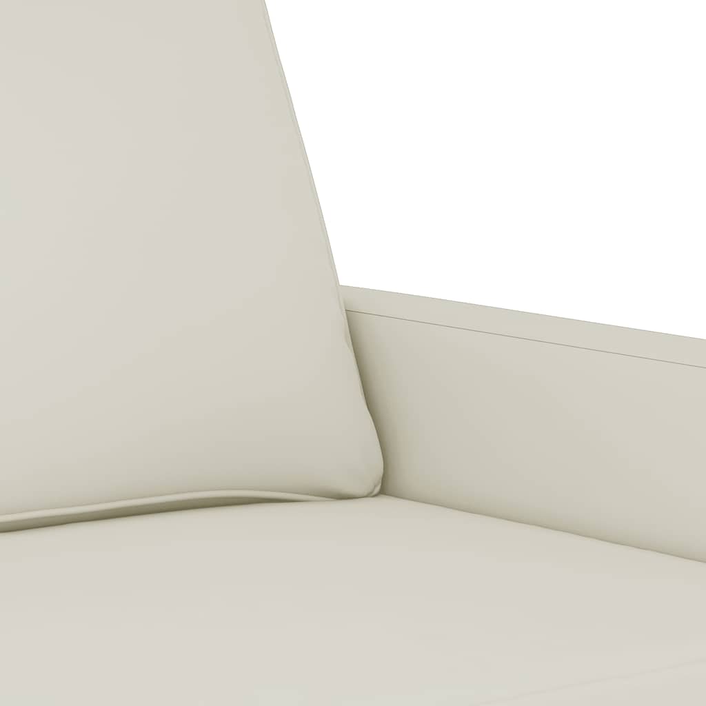 2-tlg. Sofagarnitur mit Kissen Creme Samt