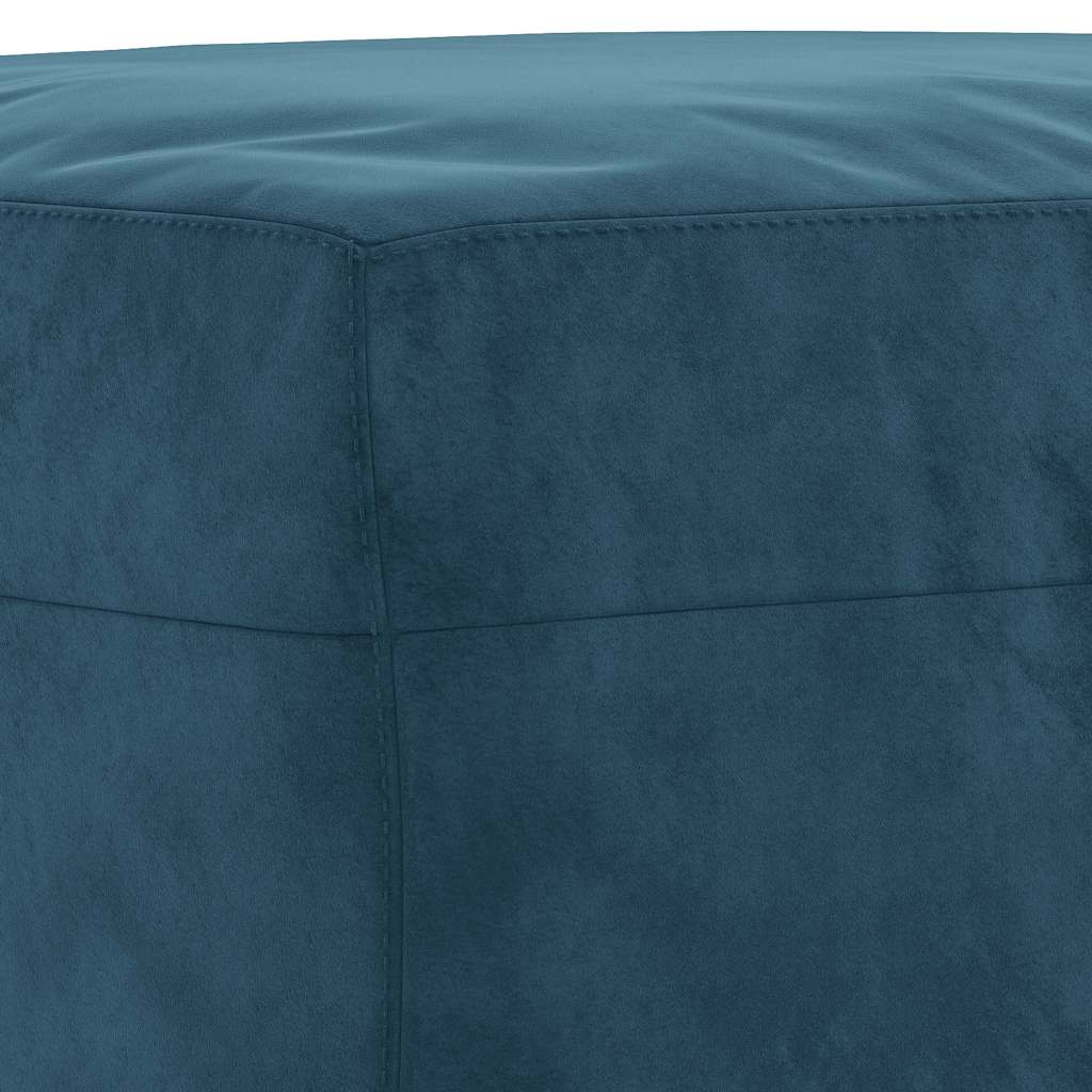 3-tlg. Sofagarnitur mit Kissen Blau Samt