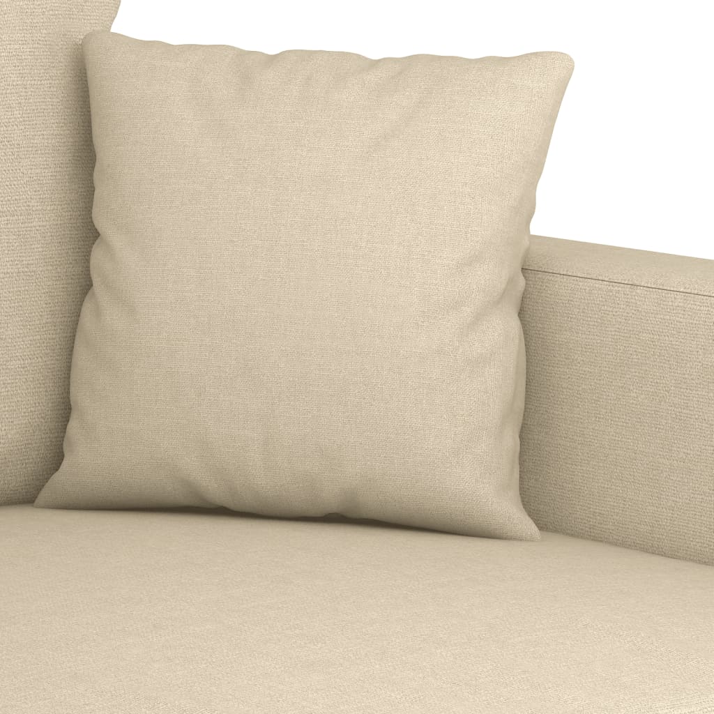 4-tlg. Sofagarnitur mit Kissen Creme Stoff