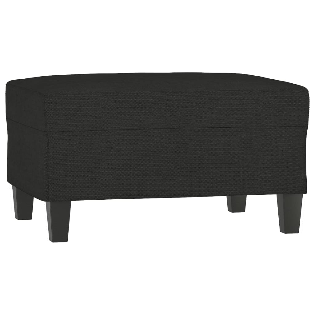 4-tlg. Sofagarnitur mit Kissen Schwarz Stoff