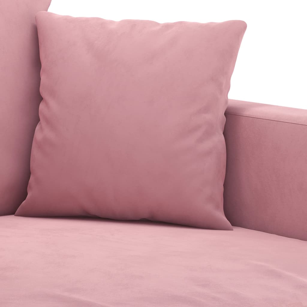4-tlg. Sofagarnitur mit Kissen Rosa Samt