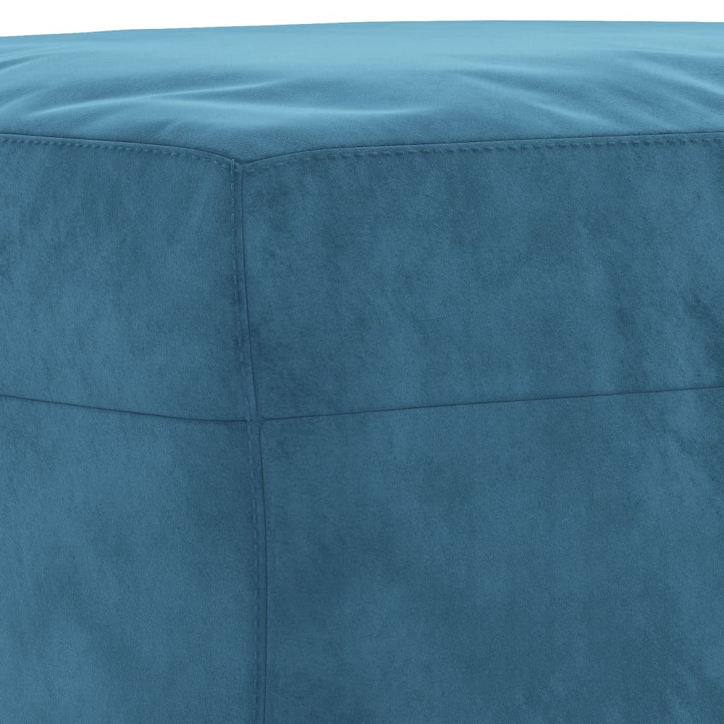 4-tlg. Sofagarnitur mit Kissen Blau Samt