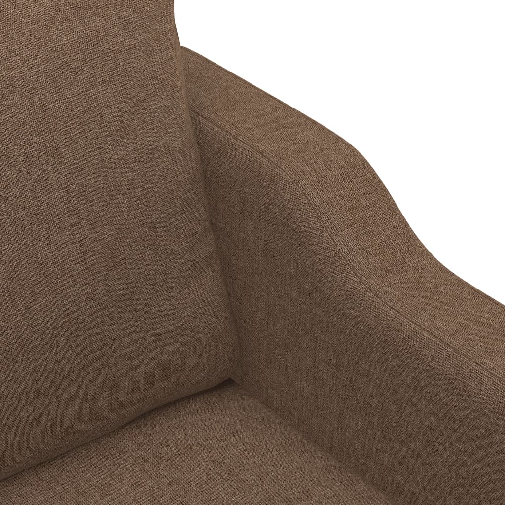 4-tlg. Sofagarnitur mit Kissen Braun Stoff